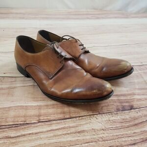 Paul Evans Shoes Mens 9 Brown Oxford Dress Leather Lace Up Casual Adult *